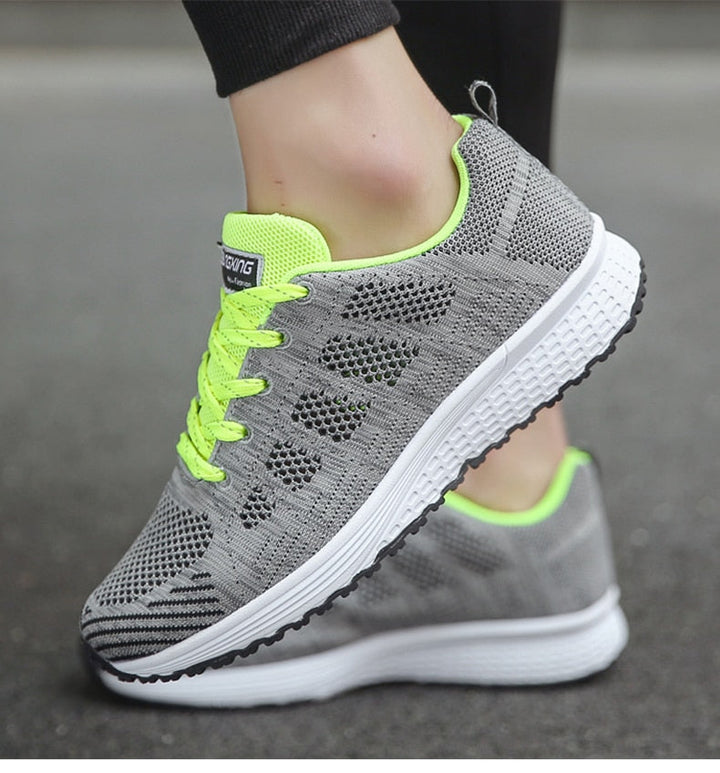 Drune Damen Komfort-Sneaker mit Mesh-Obermaterial und Schnürung