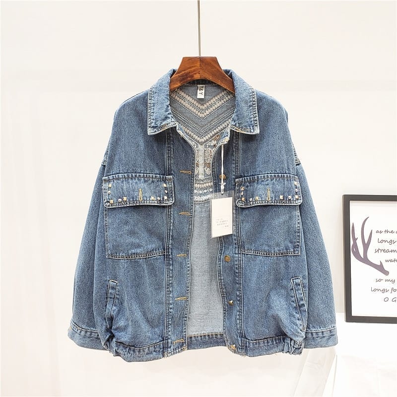 Drune | Denimjacke - Boho-Chic-Design - Baumwollmischung - Statement-Oberbekleidung
