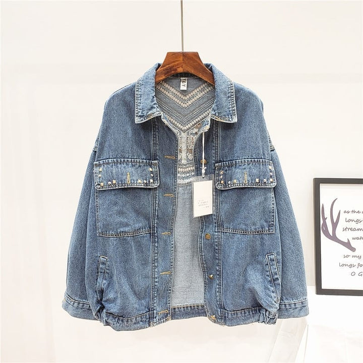 Drune | Denimjacke - Boho-Chic-Design - Baumwollmischung - Statement-Oberbekleidung