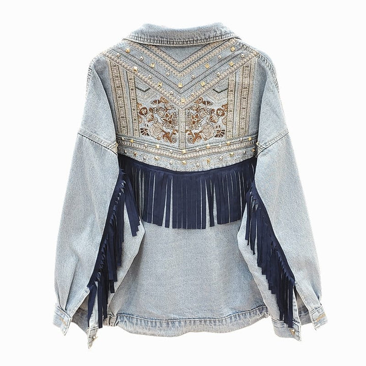 Drune | Denimjacke - Boho-Chic-Design - Baumwollmischung - Statement-Oberbekleidung