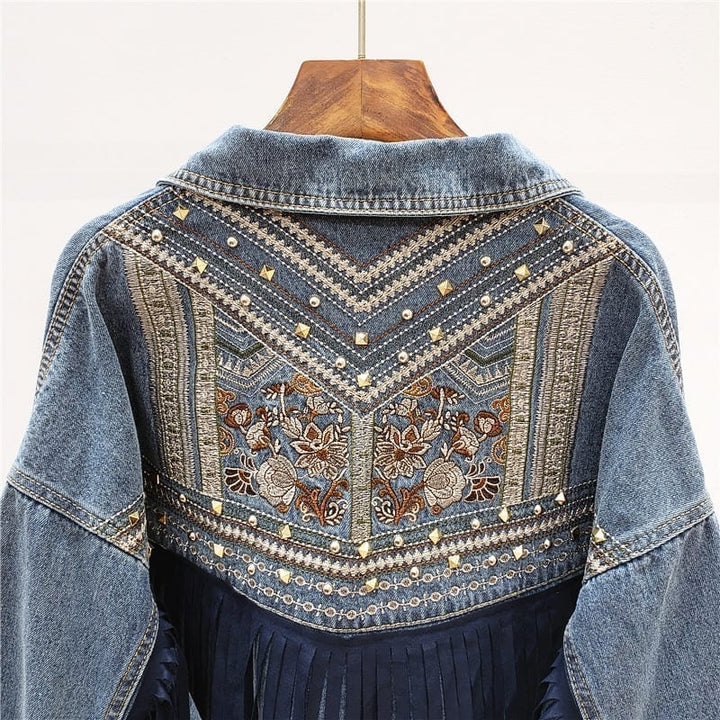Drune | Denimjacke - Boho-Chic-Design - Baumwollmischung - Statement-Oberbekleidung