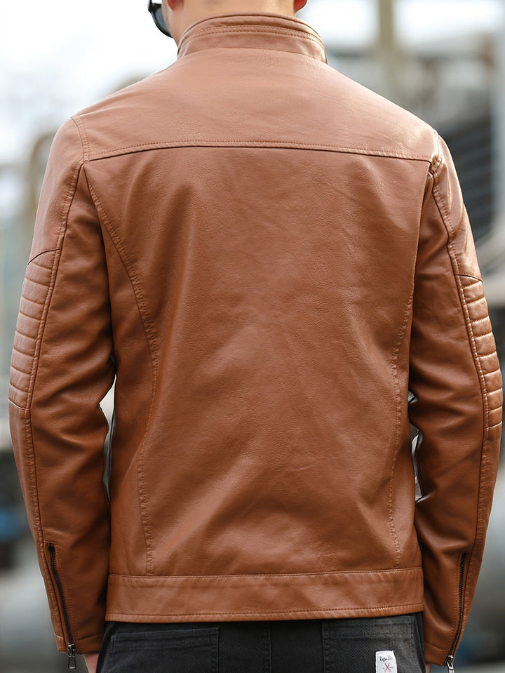 Drune | Bequeme Lederjacke mit Stehkragen