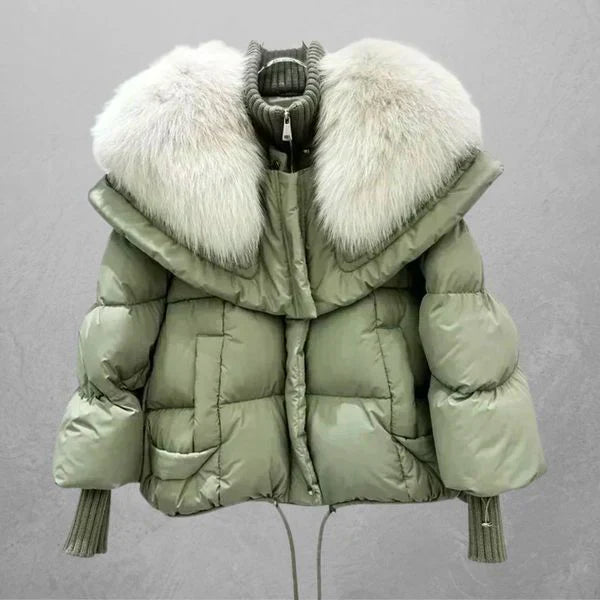 Drune | Warme, Wattierte Fell-Daunenjacke für Damen