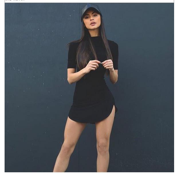 Damen Minikleid mit figurbetonendem Schnitt und elegantem Rollkragen Drune