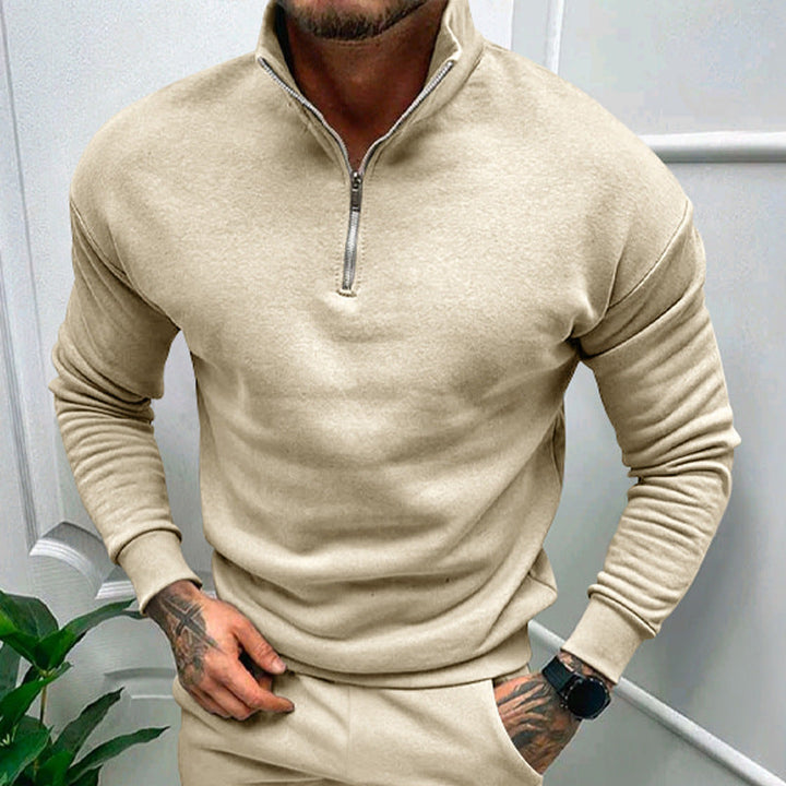 Drune | Pullover mit Halb-Zip Stehkragen