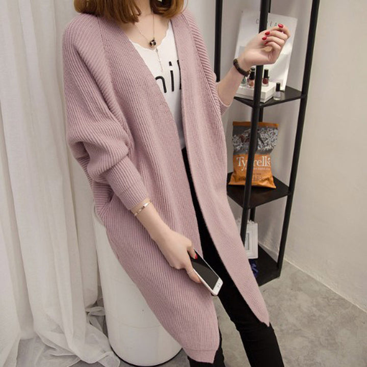 Damen Lässige Strickjacke mit tiefem V-Ausschnitt und weit geschnittenem Design Drune