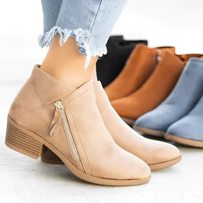 Drune | Damen Stiefeletten mit Hohen Absätzen und Seitlichem Reißverschluss