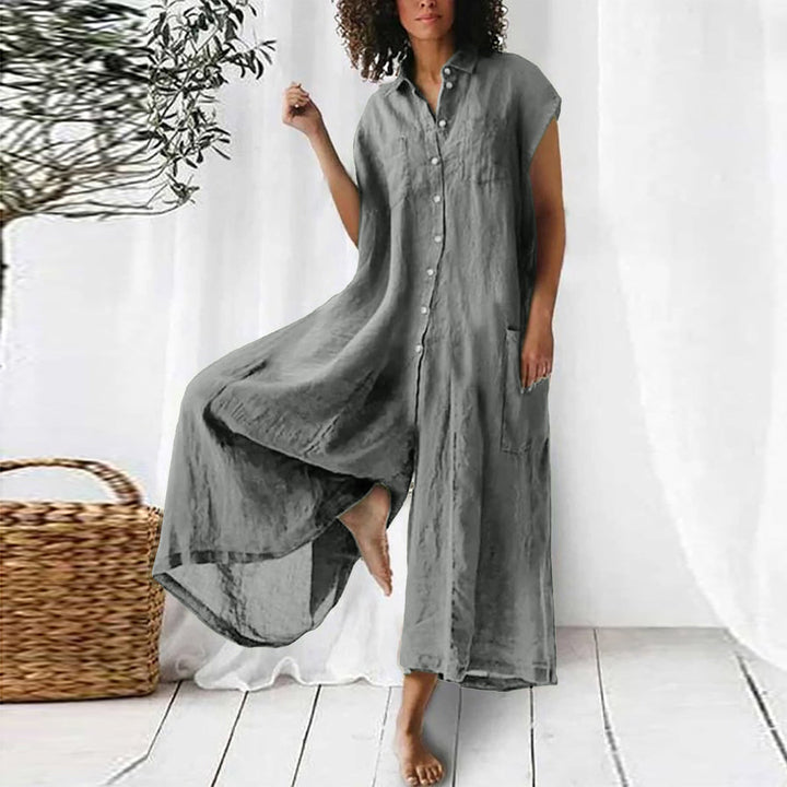 Drune | Super Stylischer Leinen Jumpsuit Für Damen