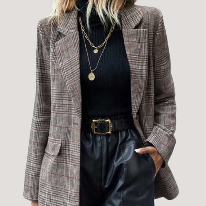 Drune | Damen Tailored Check Winter Blazer Wollmix