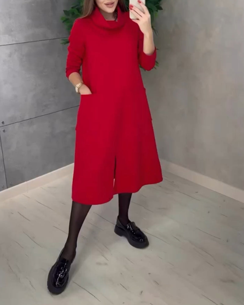 Drune | Kleid mit Rollkragen und Taschen