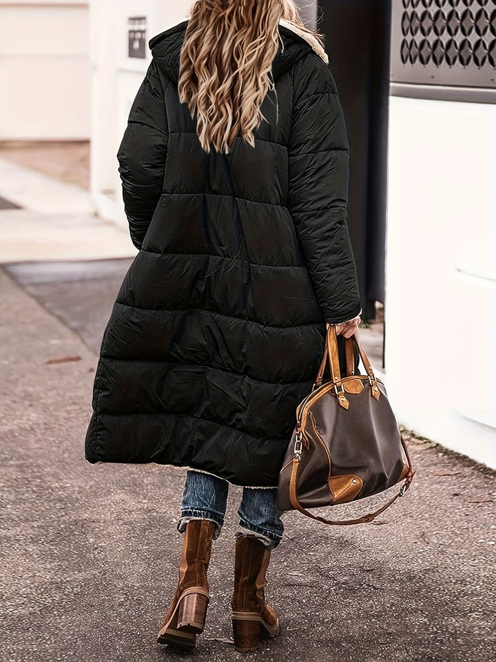 Drune | Halblange Puffer Winterjacke mit Kapuze für Frauen - Perfekt für Freizeitaktivititäten