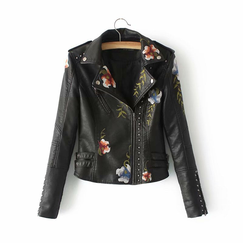 Drune | Bestickte verziert veganlederjacke