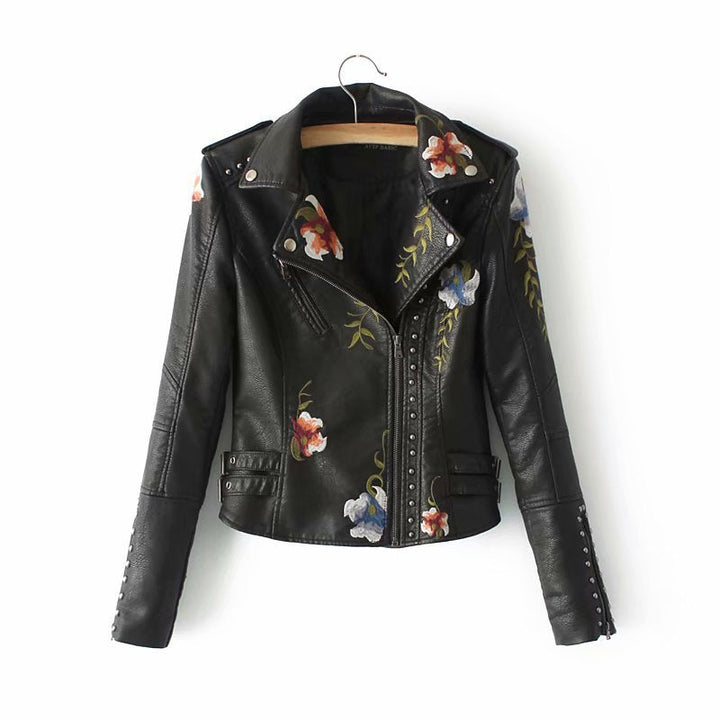 Drune | Bestickte verziert veganlederjacke