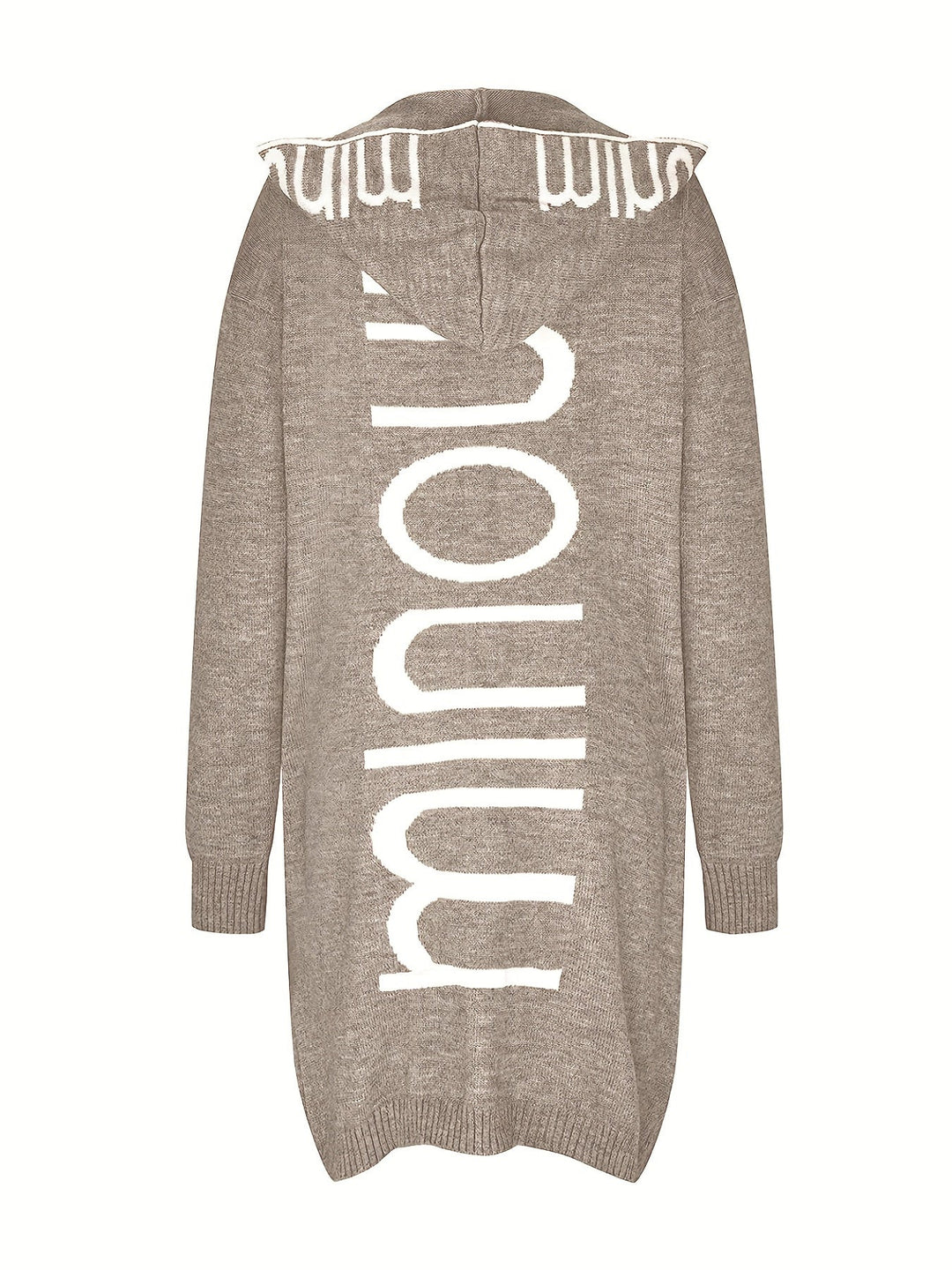Drune | Gedruckter Kragen Kapuzen Strickjacke Für Damen - Perfekt für entspannte Tage