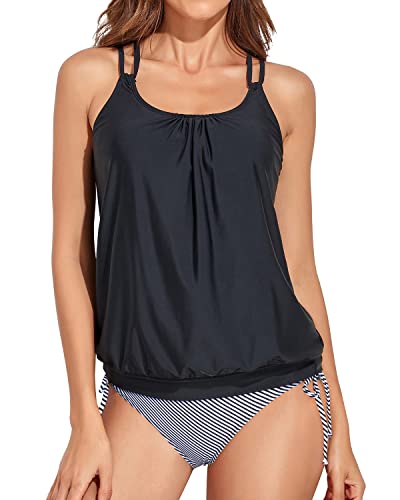 Drune | Athletische Zweiteilige Tankini Badeanzüge Für Frauen Bauchkontrolle Schwimmanzüge