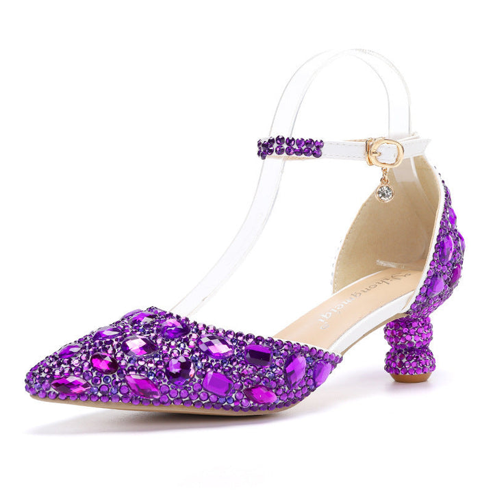 Drune | Lavtil Top Sommer Neu Blau Farbe Spitz Kalebass Absatz Rhinestone Multi Farbe Mode Hochzeits Bankett Frauen Schuhe