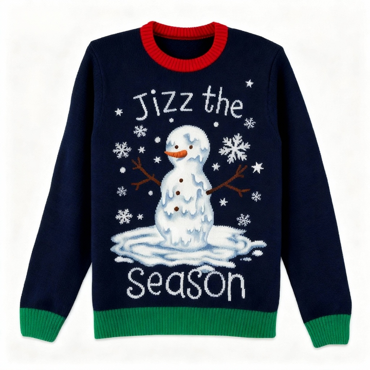 Drune | Festlich & Furchtlos: Schneemann Cartoon Muster Druck Weihnachts Pullover