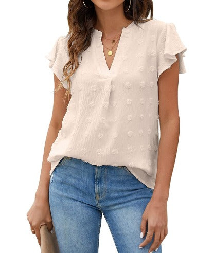 Bluse mit Patchwork und Rüschen