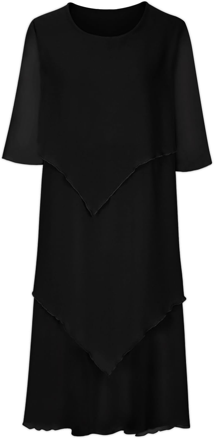 Drune | Elegantes Chiffonkleid mit Lagen-Look