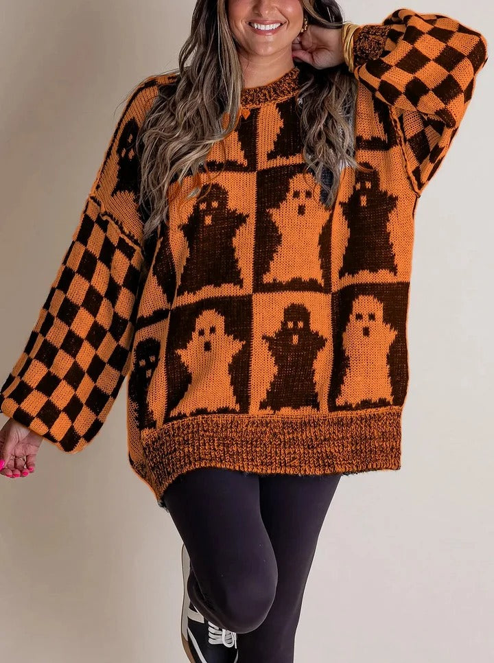 Drune | Karierter Strickpullover