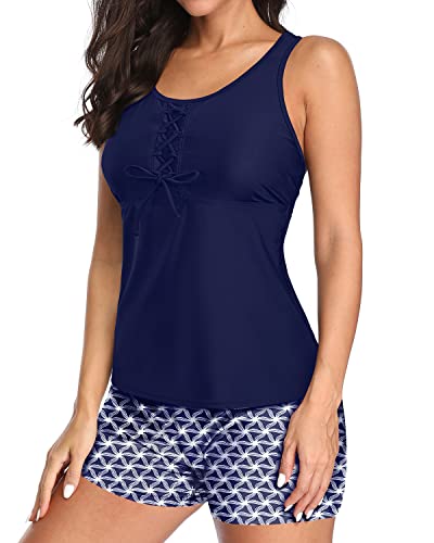 Drune | U-Neck Tankini Satz Mit Mesh Racerback Und Boyleg Shorts Für Frauen