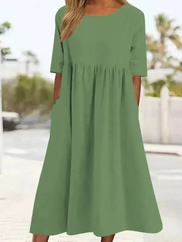 Drune | Hochwertiges Baumwoll-Leinen-Kleid