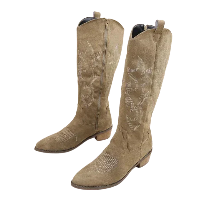 Drune | Cowboystiefel Mit Stickerei Für Damen - Niedriger Absatz