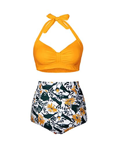 Drune | Rüschentwist 50er Jahre Stil Retro Bademode Hohe Taille Bikini Satz Für Frauen