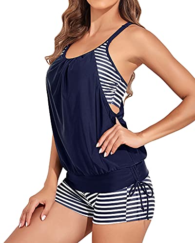 Drune | 2 Teiliger Tummy Control Tankini Badeanzug Für Damen Mit Boyshorts