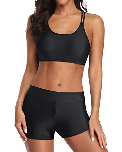 Drune | Athletischer Sport Bh Und Boyshorts 3 Teilige Tankini Badeanzüge