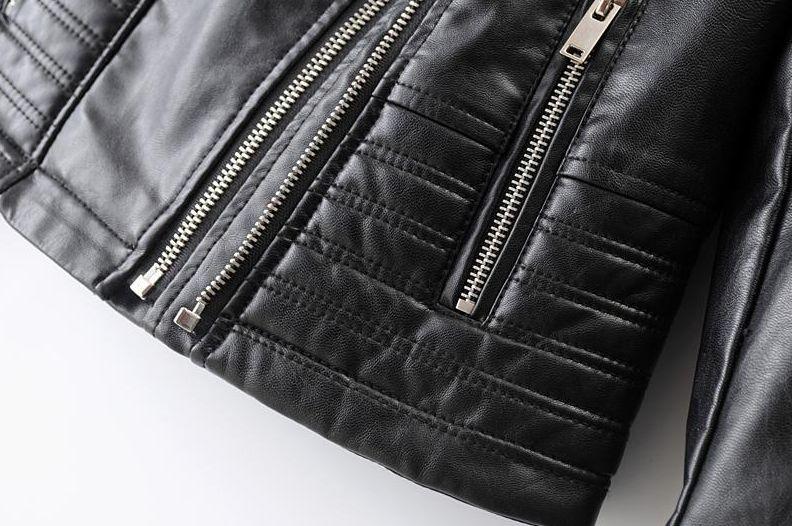 Drune - Revers Reißverschluss Slim Fit Lederjacke