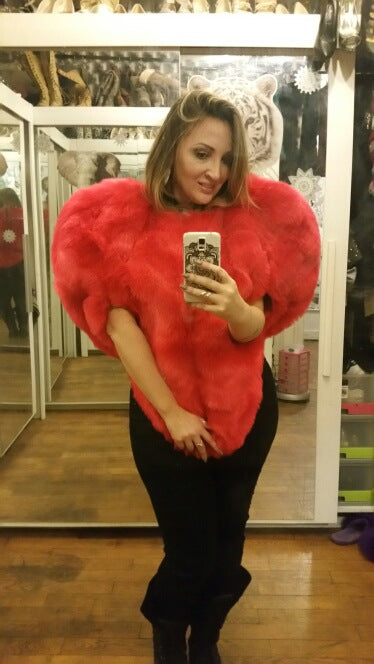 Damen Statement Kunstfelljacke mit voluminösen Ärmeln und modernem Design Drune