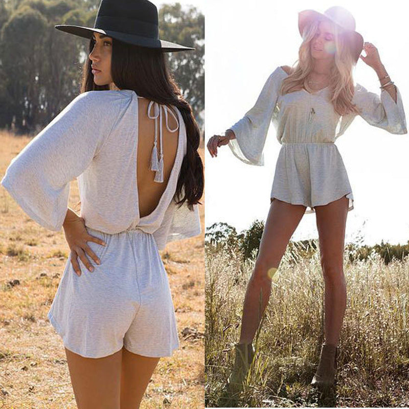 Damen Kombi-Jumpsuit mit offenem Rückendesign und weich fließendem Material Drune