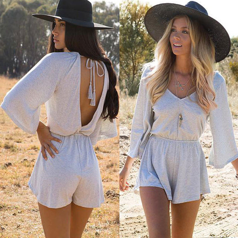 Damen Kombi-Jumpsuit mit offenem Rückendesign und weich fließendem Material Drune