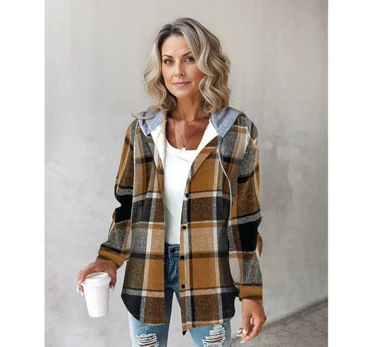 Drune | Karo-Kapuzenpullover mit Kordelzug für Damen