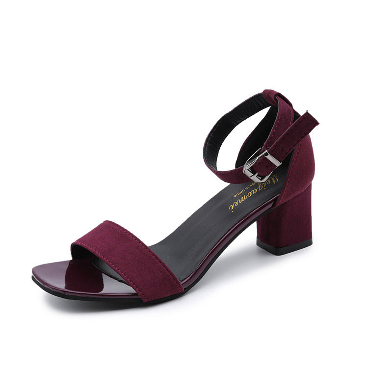 Damen eleganter Riemchen-Sandaletten mit robustem Blockabsatz und verstellbarem Fesselriemen Drune