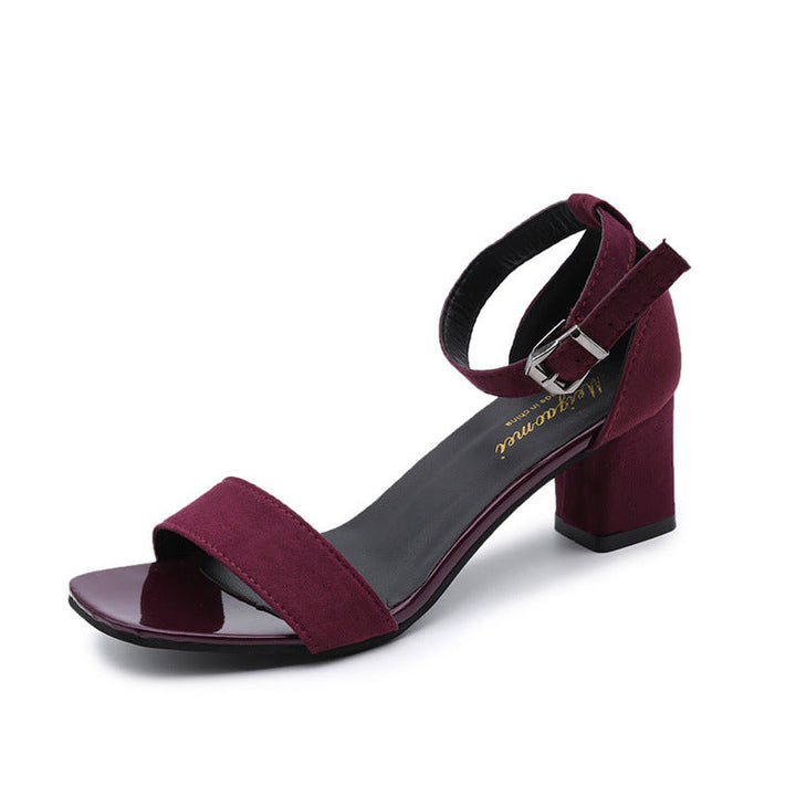 Damen eleganter Riemchen-Sandaletten mit robustem Blockabsatz und verstellbarem Fesselriemen Drune