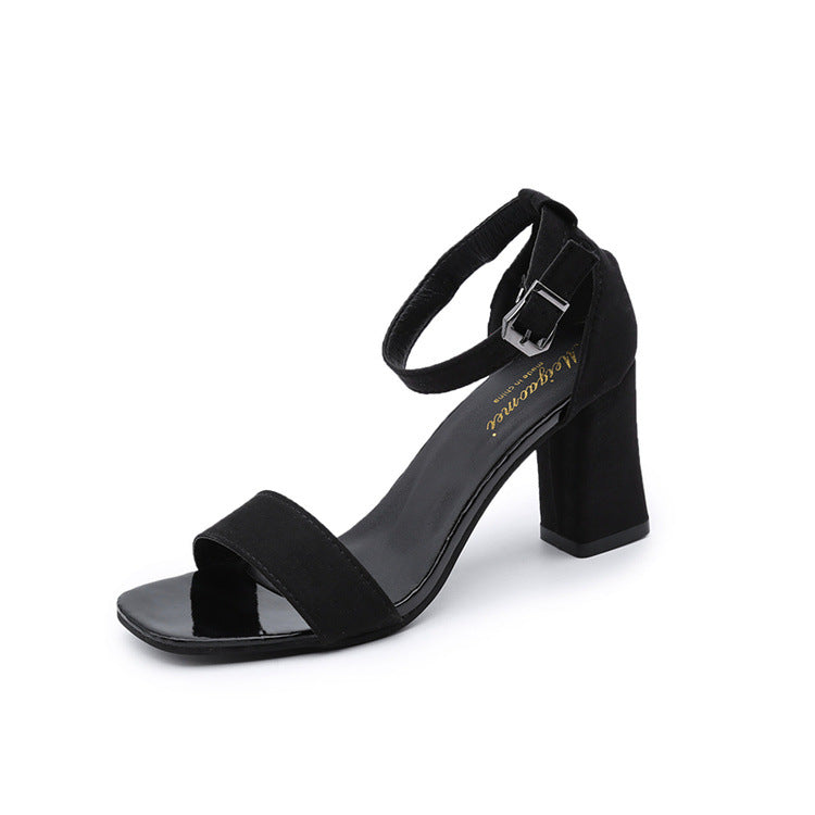 Damen eleganter Riemchen-Sandaletten mit robustem Blockabsatz und verstellbarem Fesselriemen Drune