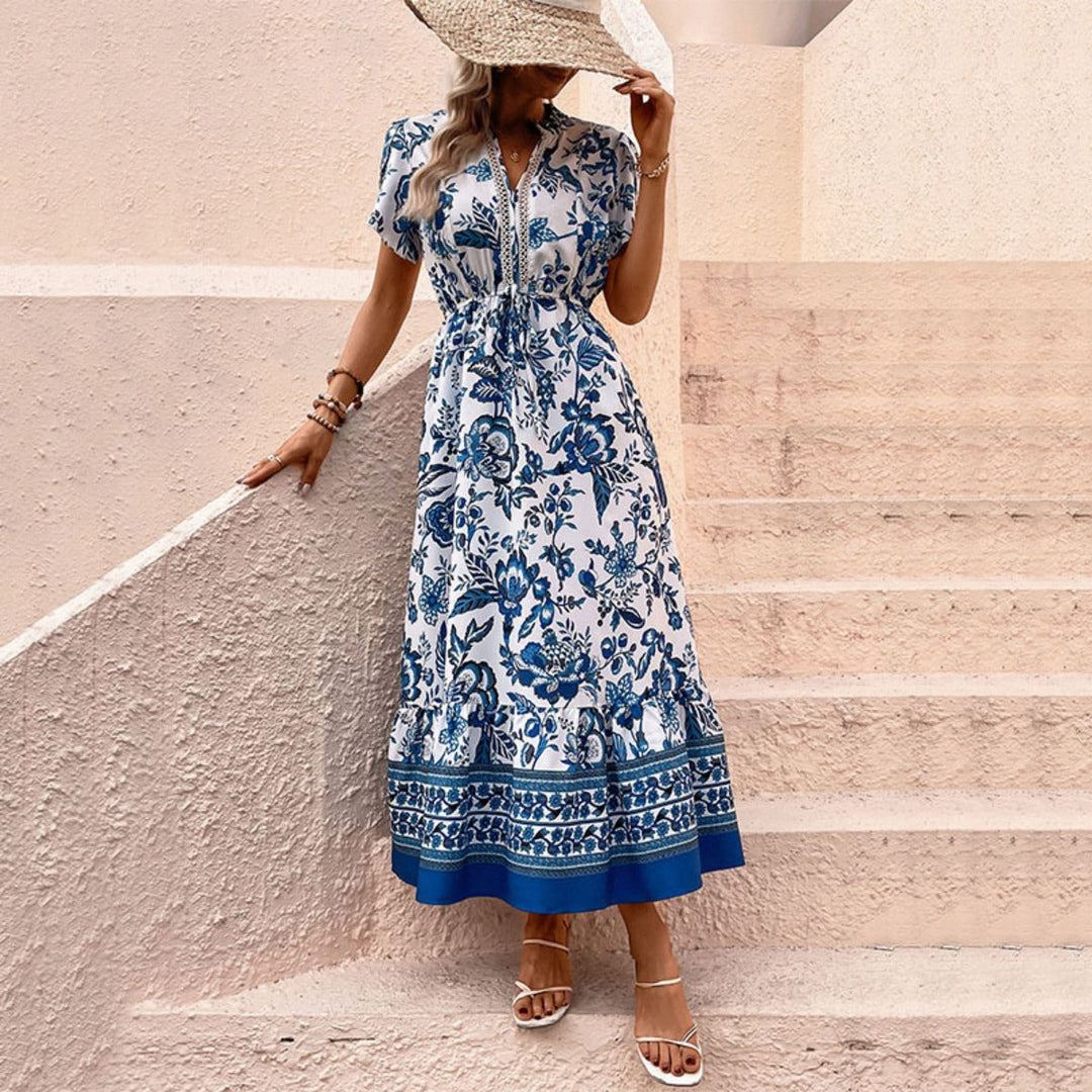 Drune | Retro-Kleid mit ethnischem Print