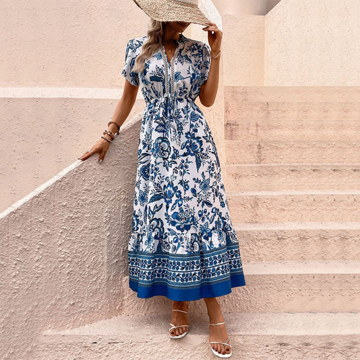 Drune | Retro-Kleid mit ethnischem Print