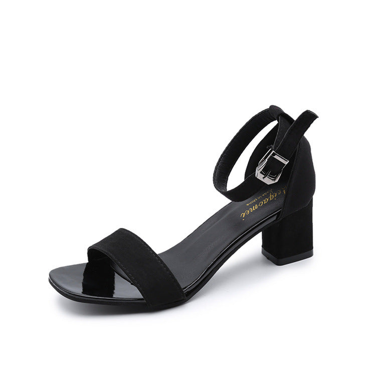 Damen eleganter Riemchen-Sandaletten mit robustem Blockabsatz und verstellbarem Fesselriemen Drune