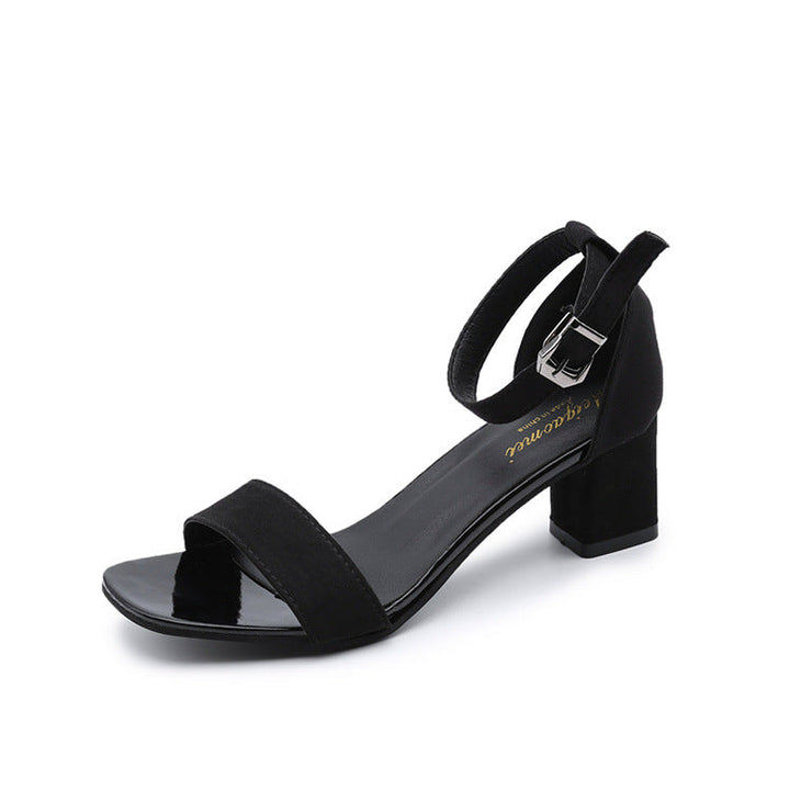 Damen eleganter Riemchen-Sandaletten mit robustem Blockabsatz und verstellbarem Fesselriemen Drune