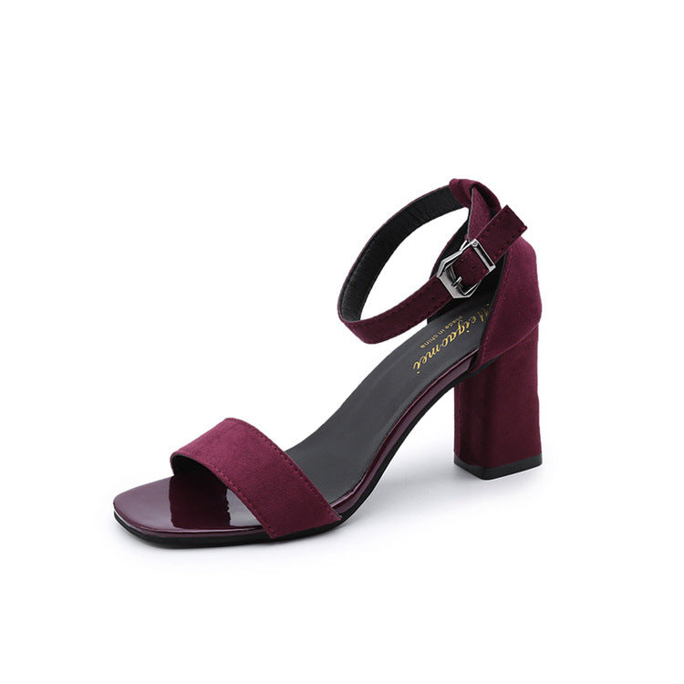 Damen eleganter Riemchen-Sandaletten mit robustem Blockabsatz und verstellbarem Fesselriemen Drune