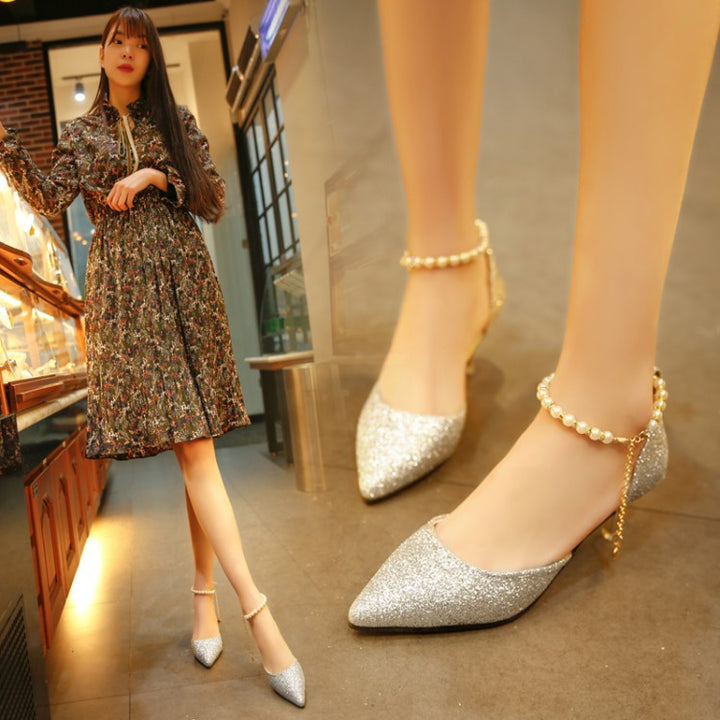 Damen Glitzernde Heels mit elegantem Perlenakzent und komfortablem Fußbett Drune