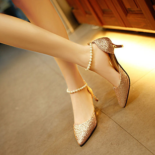 Damen Glitzernde Heels mit elegantem Perlenakzent und komfortablem Fußbett Drune