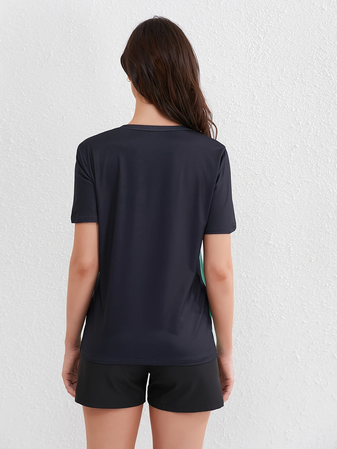 Drune | Damen Ombre Sport T-shirt Mit Kurzen Ärmeln