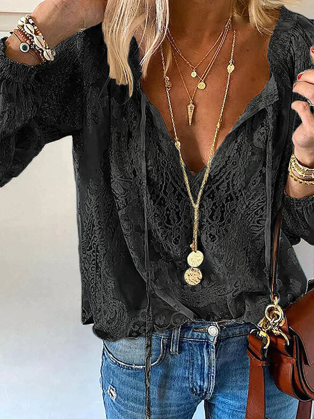 Drune | Bluse Mit Spitzendetails