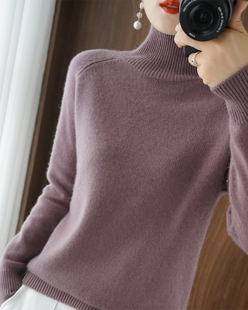 Drune | Einfarbiger Pullover mit Hohem Kragen und Langen Ärmeln