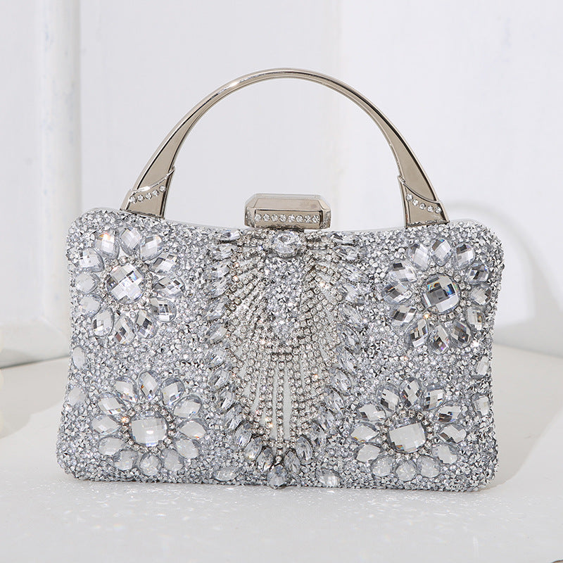 Drune metallische handgefertigte Diamant-inlay-Abendtasche