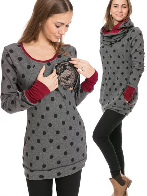 Drune | Schwangerschafts-Chaps, Krankenschwester-Sweatshirts, Blumendruck, Taschen, Reißverschluss, Stillkleidung
